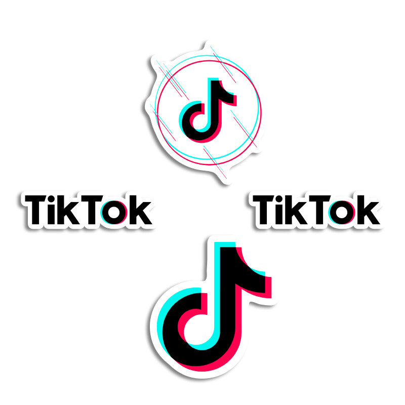 Αυτοκόλλητα TikTok 10cm / 8τμχ