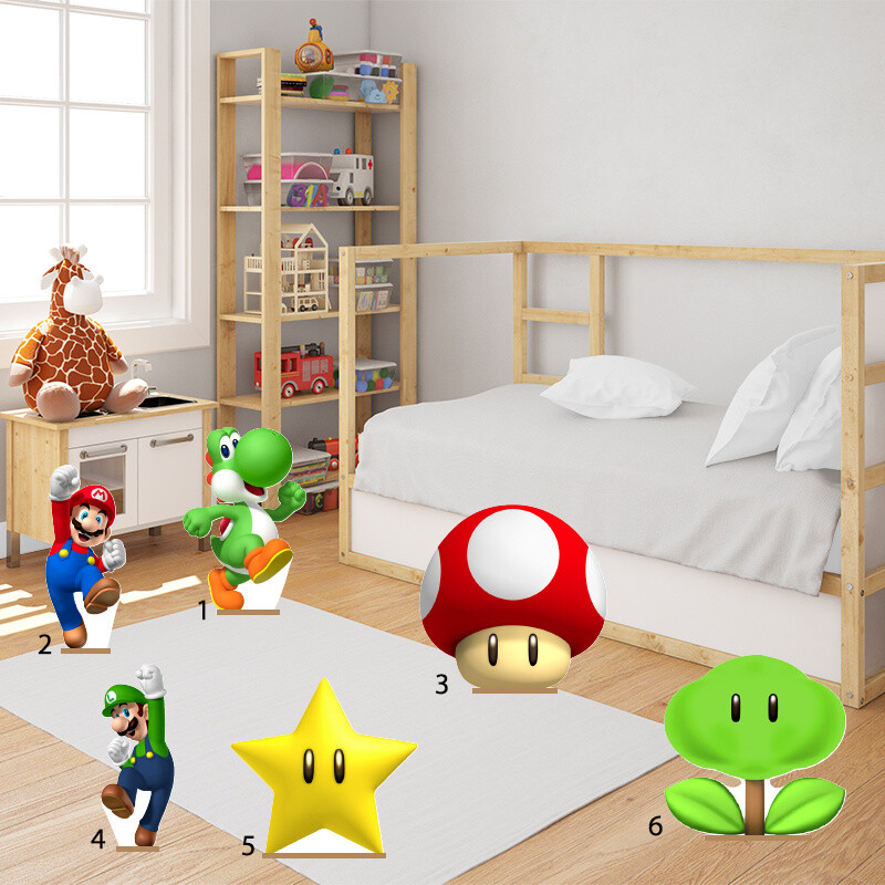 Διακοσμητική φιγούρα Super Mario 50cm Ξύλινη με βάση/1 τμχ