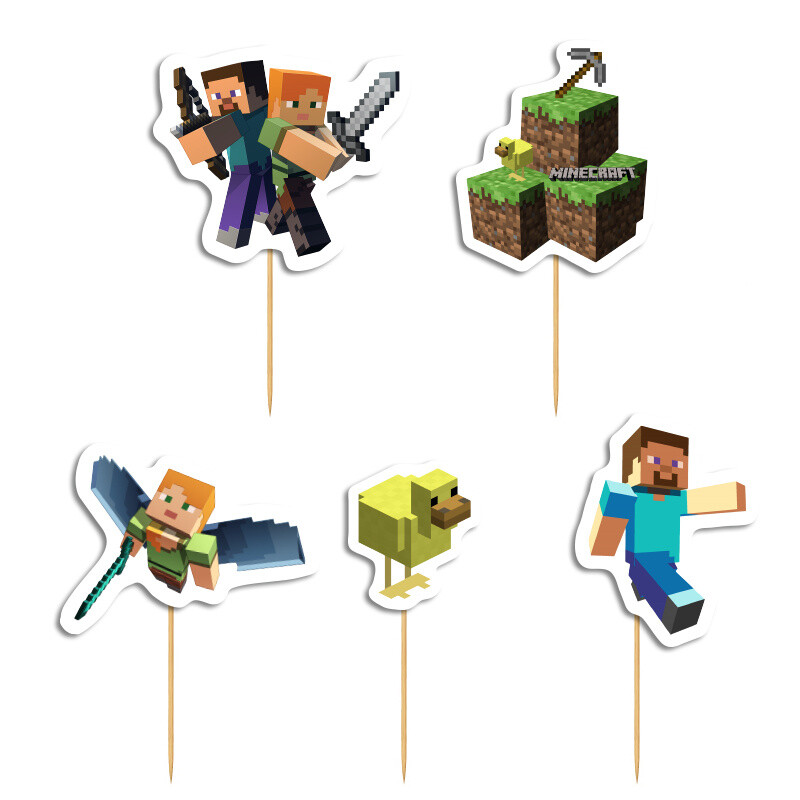 Cupcake toppers Minecraft 10cm / 8τμχ
