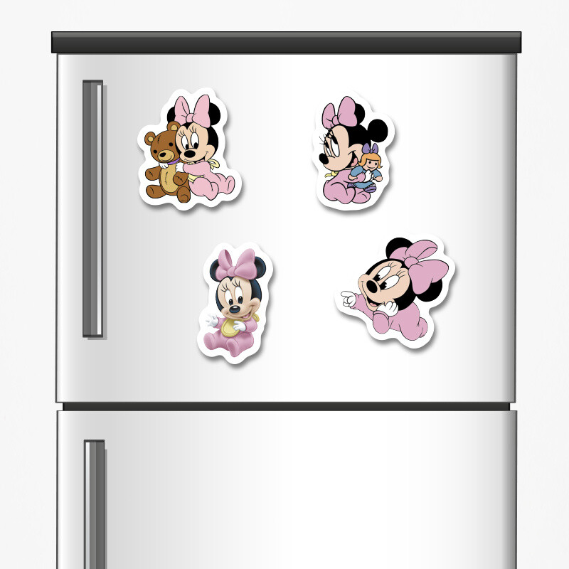 Ξύλινα μαγνητάκια Baby Minnie 5cm/ 4τμχ