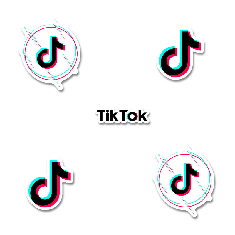 Αυτοκόλλητα TikTok 5cm / 8τμχ