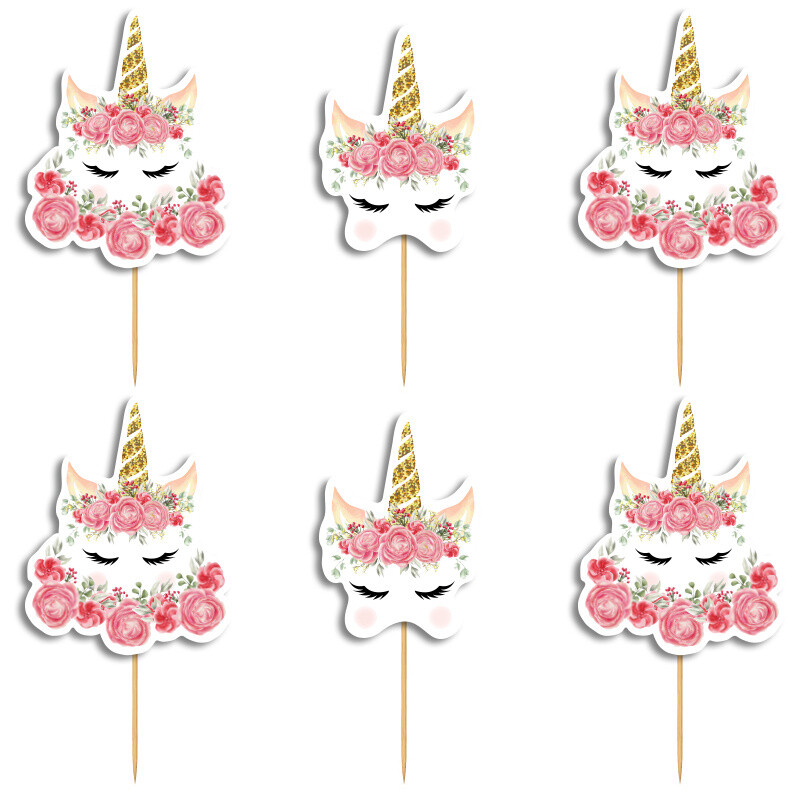 Cupcake toppers Unicorn 10cm / 8τμχ