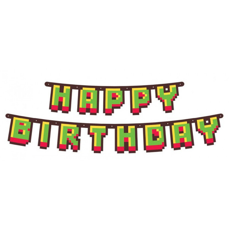 Γιρλάντα γράμματα Ηappy Birthday Game on Minecraft 160cm