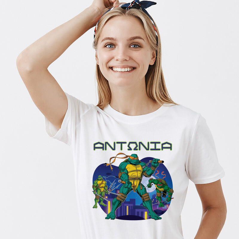 Γυναικείο T-shirt Χελωνονιντζάκια για την Μαμά με όνομα