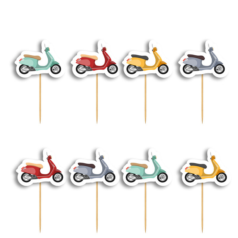 Cupcake toppers Βέσπα 10cm / 8τμχ