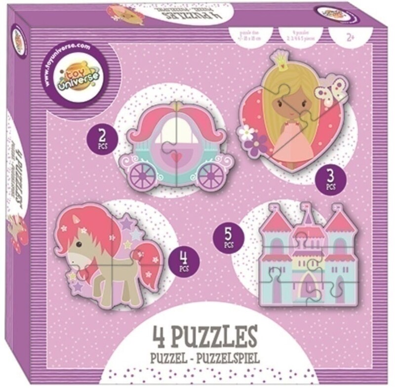 Παιδικό Puzzle εκμάθησης Σετ 4 σε 1 Princess για παιδιά 2+ ετών / 14τμχ