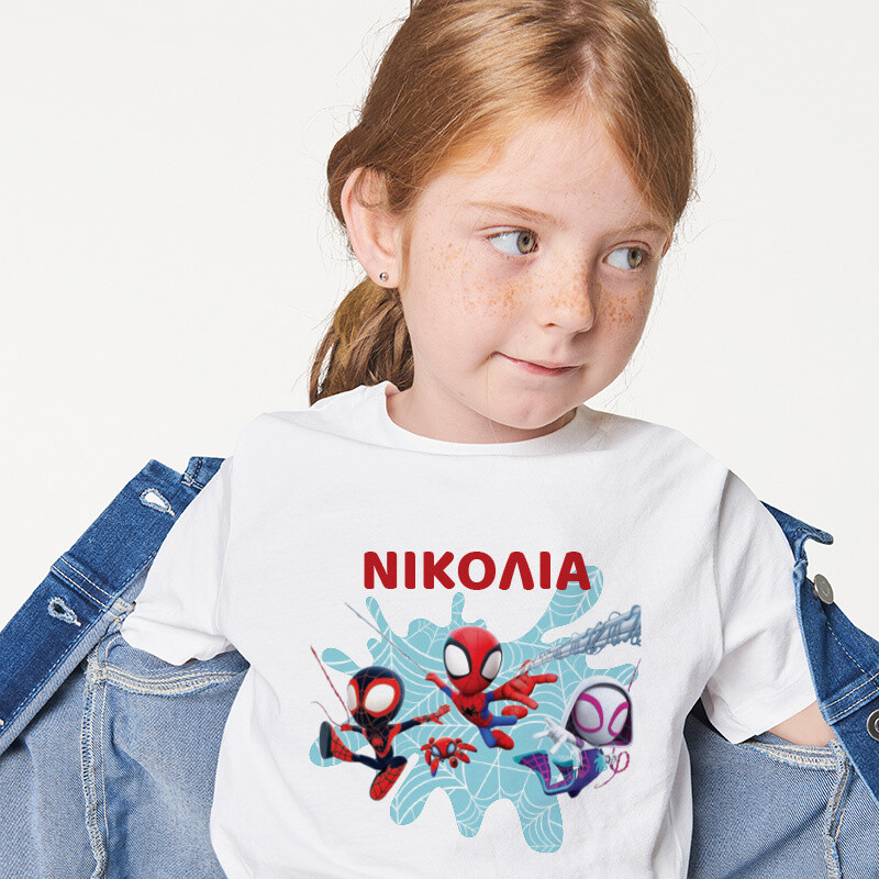 Παιδικό T-shirt Spidey για κορίτσι με όνομα