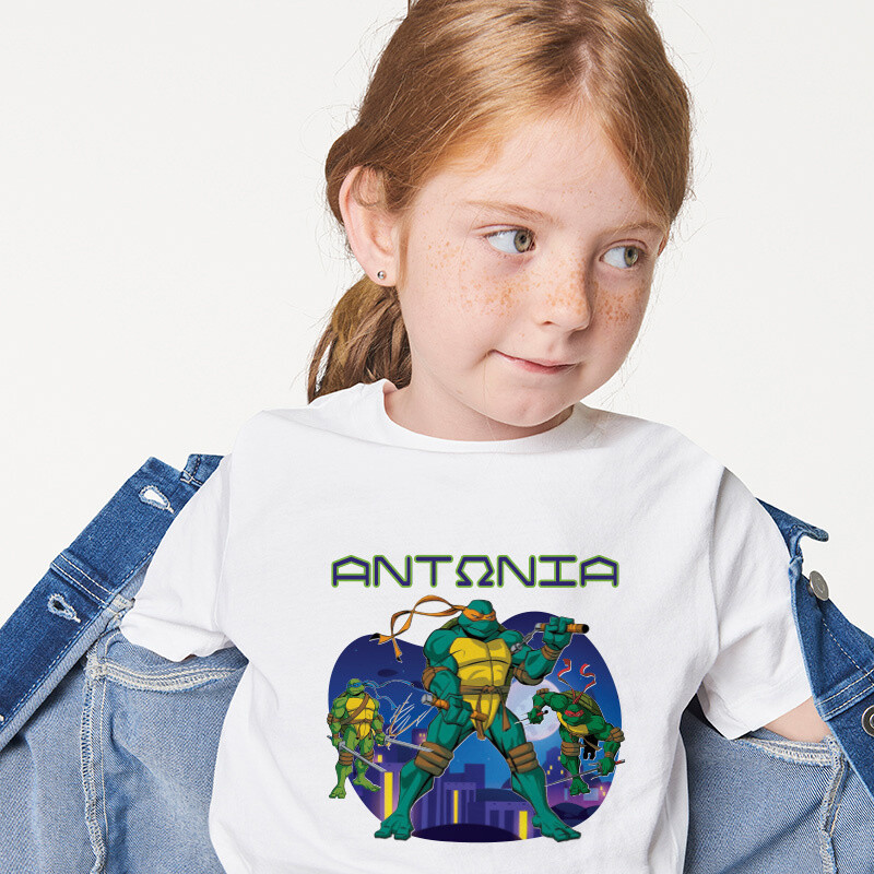 Παιδικό T-shirt Χελωνονιντζάκια για κορίτσι με όνομα