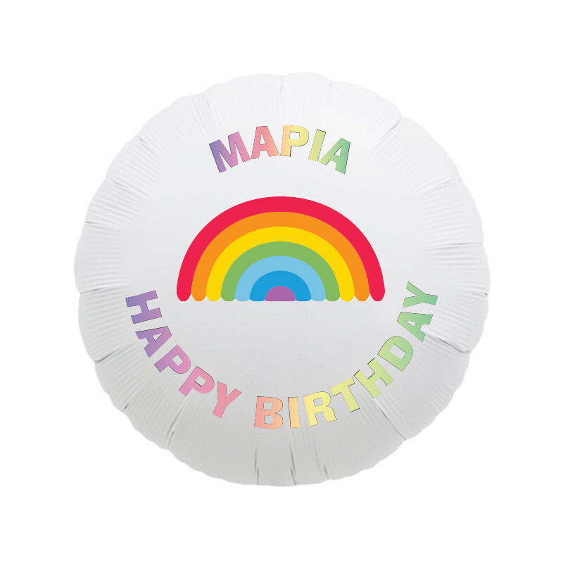 Μπαλόνι Φόιλ Rainbow Retro με όνομα κύκλος / 43cm
