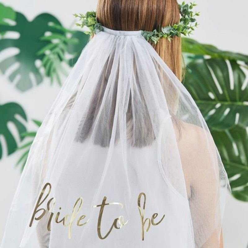 Τιάρα με τούλι Eucalyptus Bride To Be/bachelor Party