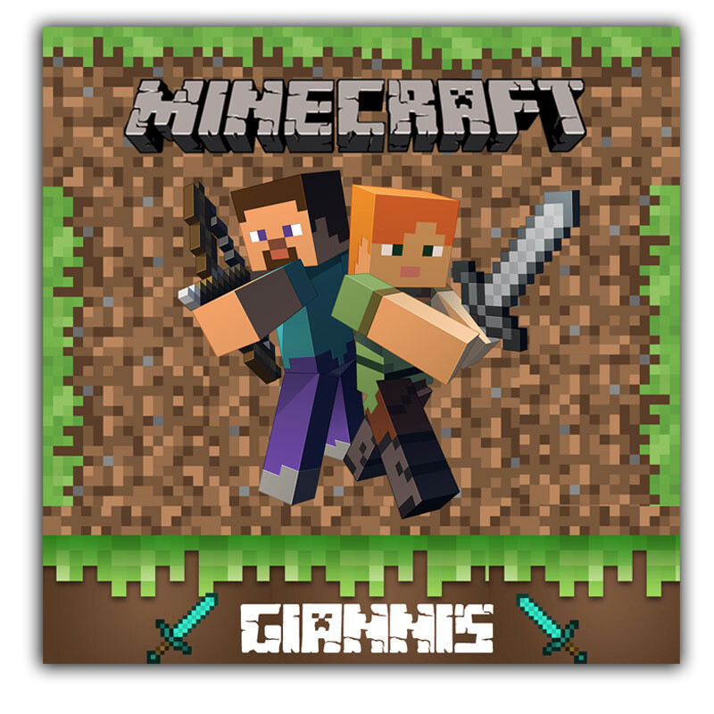 Σουβέρ χάρτινο Minecraft / 8τμχ