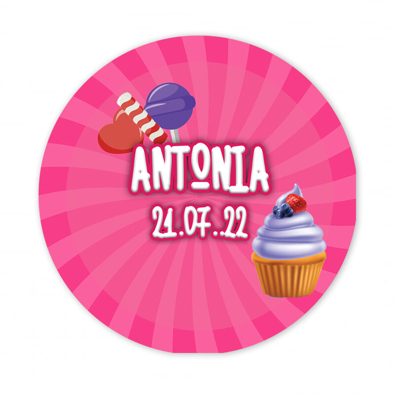 Αυτοκόλλητο με όνομα Sweet Shop 27cm
