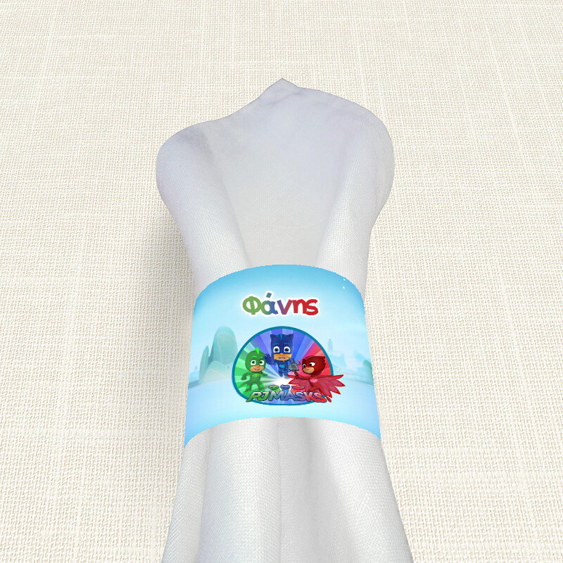 Δαχτυλίδι πετσέτας χάρτινο με όνομα PJ Masks