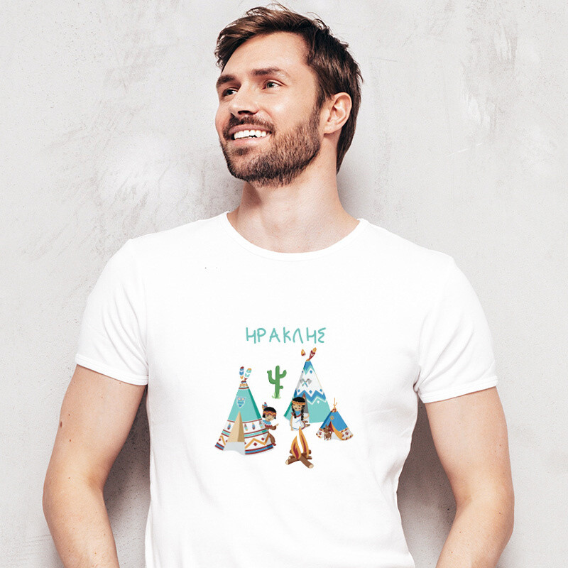 Ανδρικό T-shirt Ινδιάνος για τον Μπαμπά με όνομα