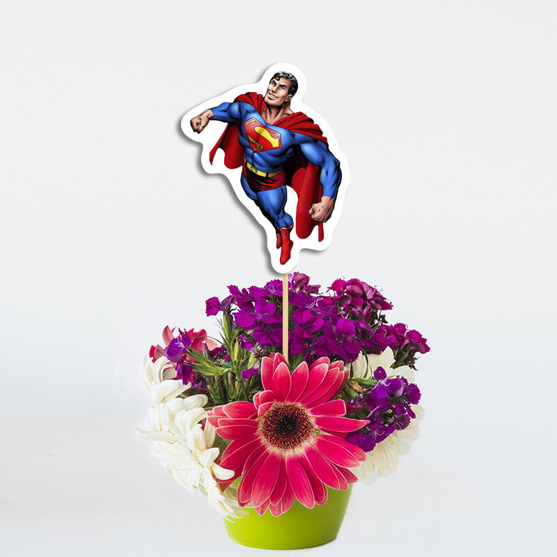 Διακοσμητικό Topper Superman χάρτινο 20cm