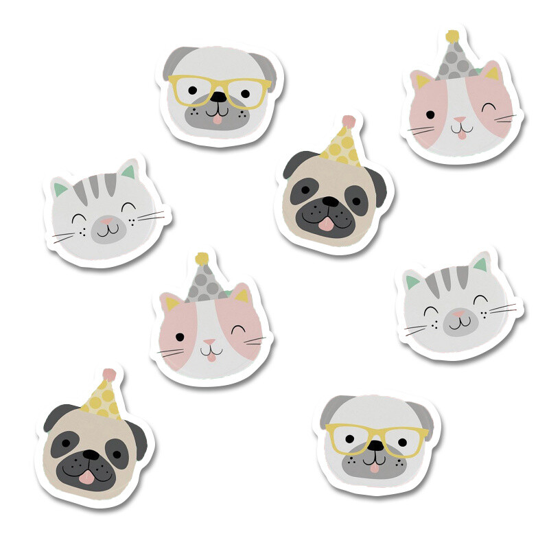 Αυτοκόλλητα Hello Pets 5cm / 8τμχ