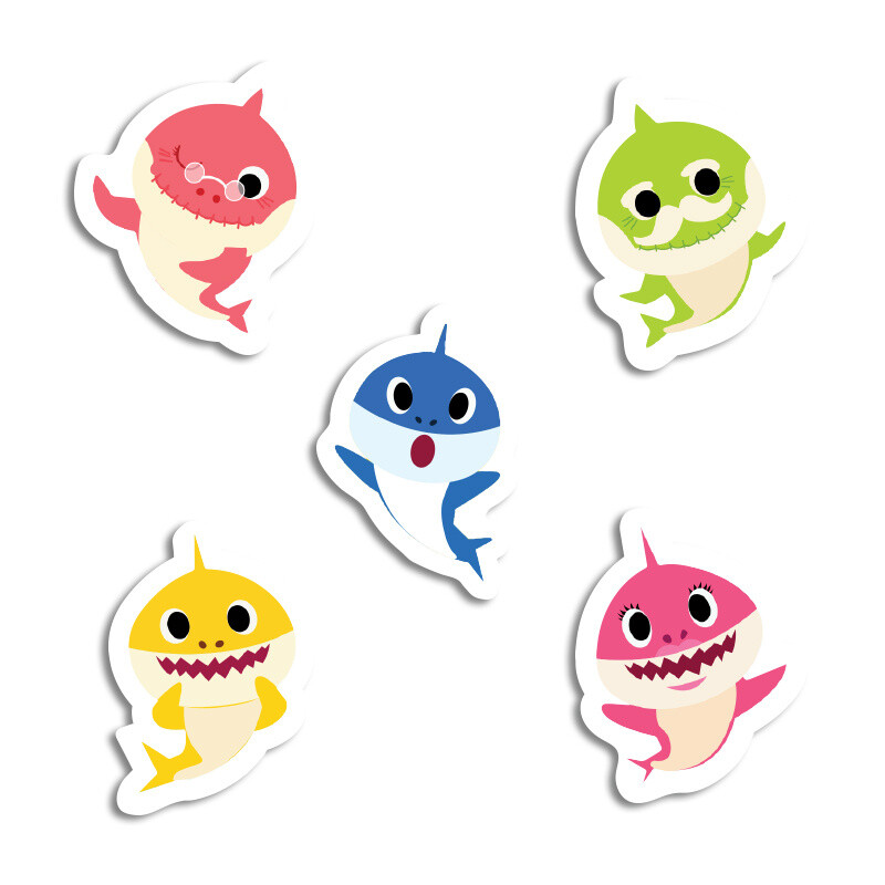 Αυτοκόλλητα Baby Shark 10cm / 8τμχ