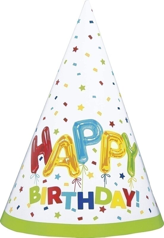 Καπελάκια Happy Balloon Birthday / 8 τεμ