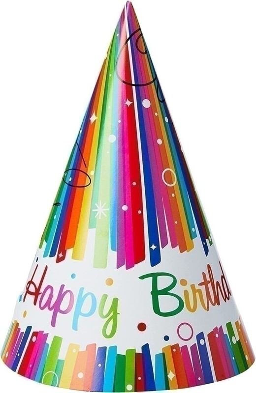 Καπελάκια Rainbow Ribbons Birthday / 8 τεμ