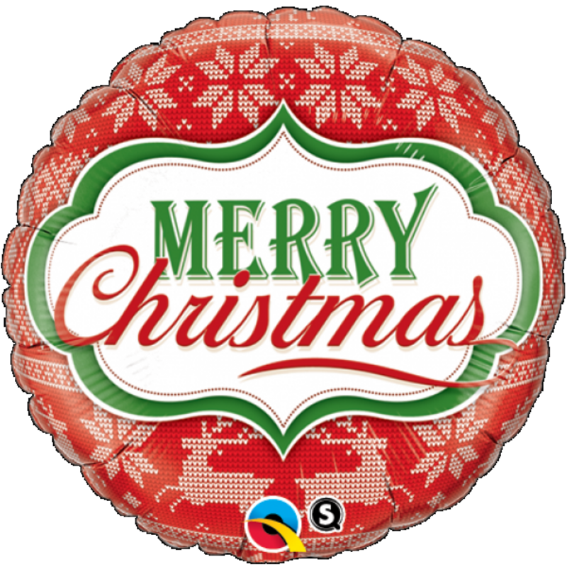 Μπαλόνι Φοιλ 18 Merry Christmas Nordic Pattern