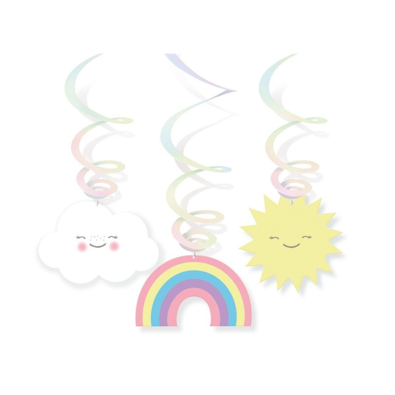 Κρεμαστά Διακοσμ. Rainbow & Cloud /6 τεμ - ουράνιο τόξο και  σύννεφα
