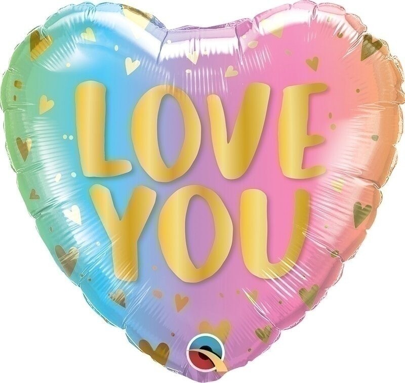 Μπαλόνι Φοιλ 18 Love You Pastel Ombre & Hearts / 45 εκ