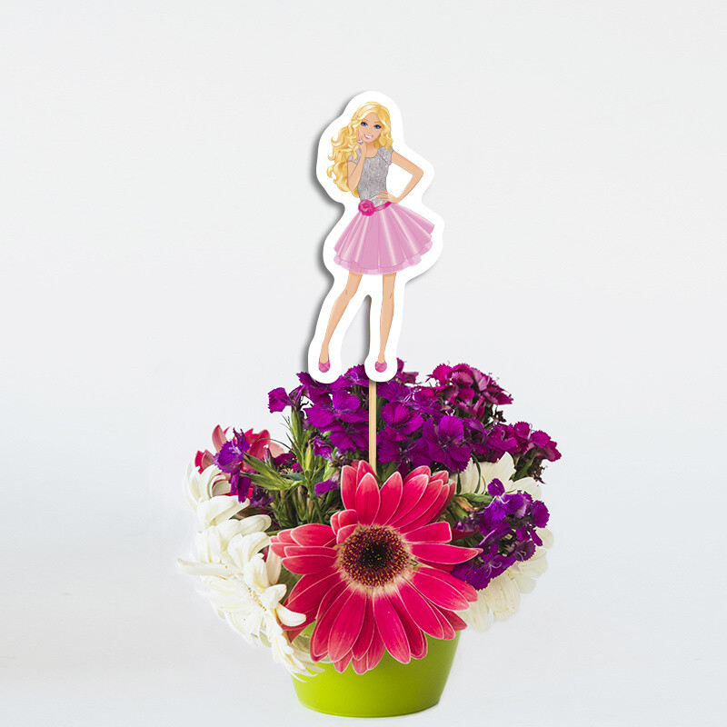 Διακοσμητικό Topper Barbie χάρτινο 20cm