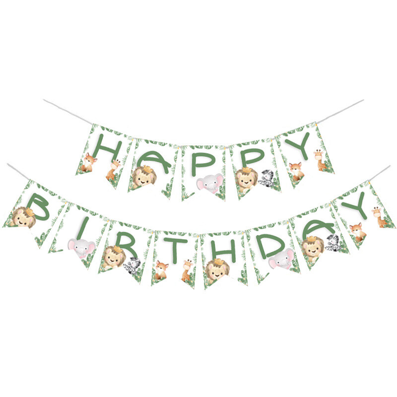 Γιρλάντα Γράμματα Ζωάκια ζούγκλας Happy Birthday