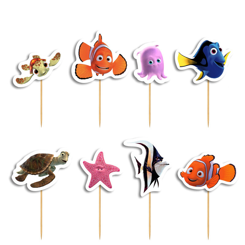 Cupcake toppers Nemo 10cm / 8τμχ