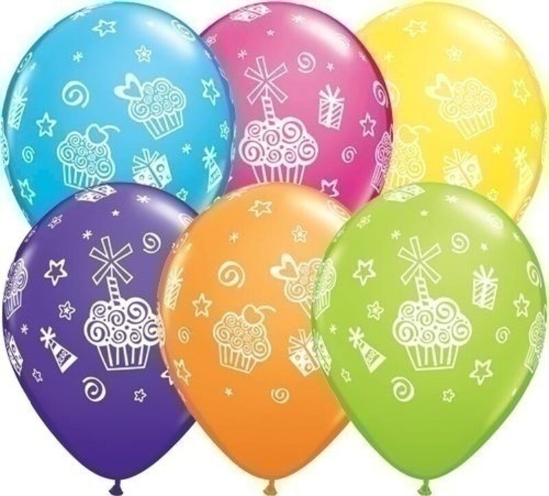 Μπαλόνια Λάτεξ 11 Cupcakes & Presents Trop. Assort. /25 τεμ