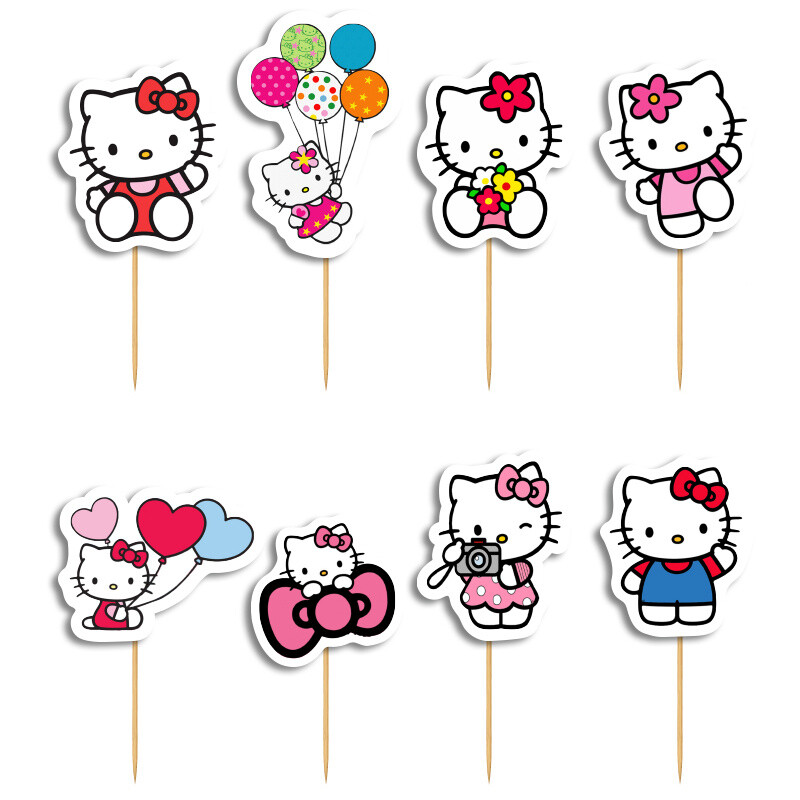 Cupcake toppers Hello Kitty 10cm / 8τμχ