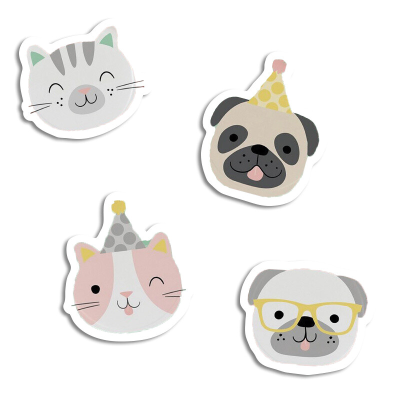 Αυτοκόλλητα Hello Pets 10cm / 8τμχ