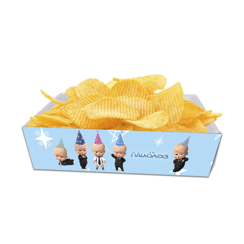 Κουτάκια για πατατάκια Baby Boss με όνομα 8τμχ/ 15cmx10cmx4cm
