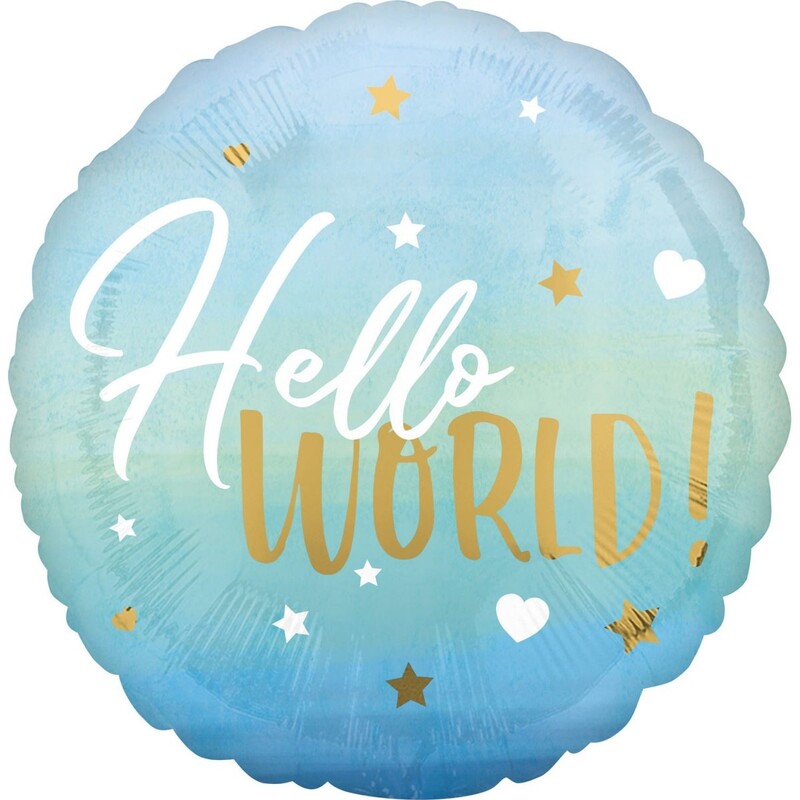 Μπαλόνι Φοιλ 18 Hello World!  Baby Boy / 45 εκ