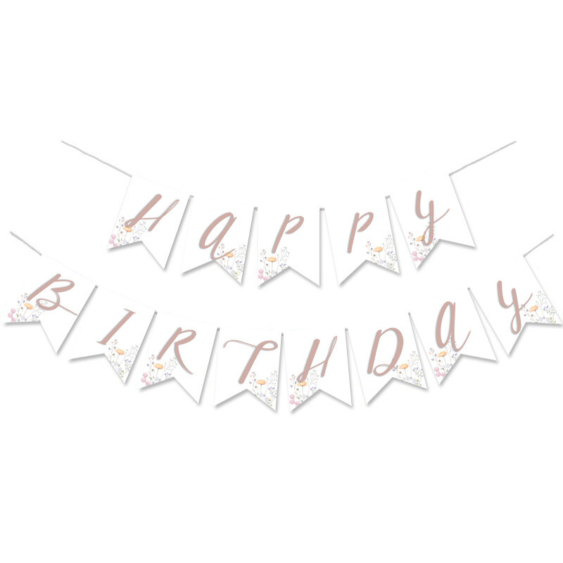 Γιρλάντα Γράμματα Floral Pastel Happy Birthday