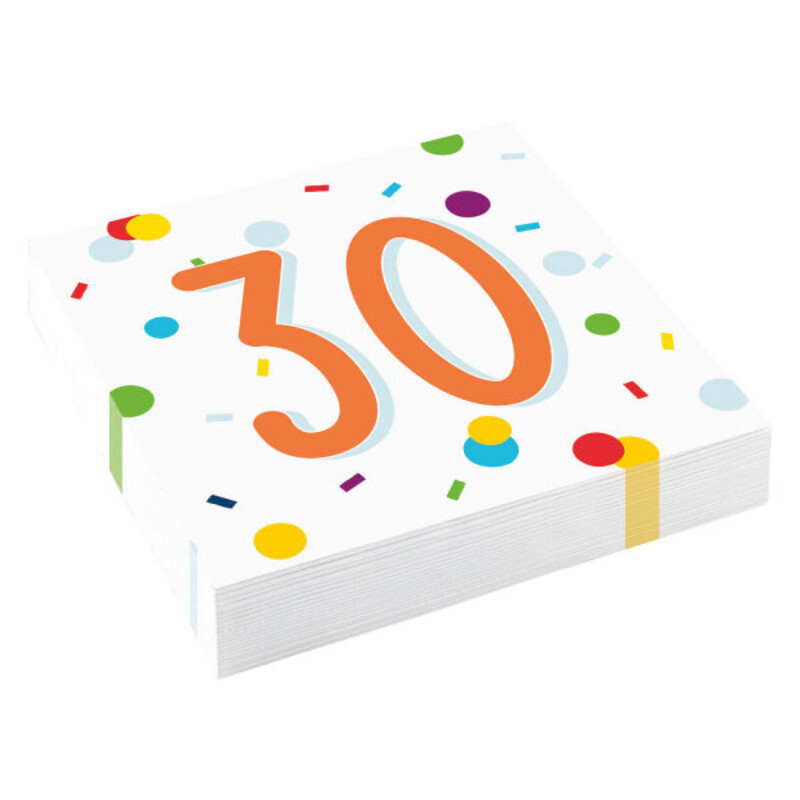 Χαρτοπετσέτες φαγητού 33εκ Party 30 Confetti Birthday /20 τεμ