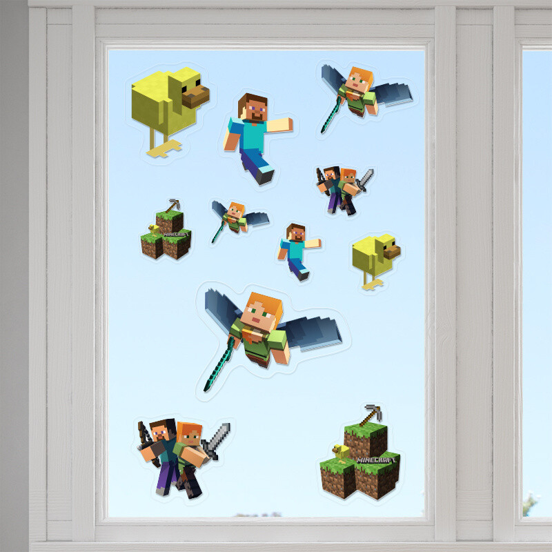 Αυτοκόλλητα τζαμιού Minecraft /10 τμχ