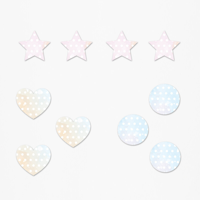 Ξύλινα διακοσμητικά Rainbow Pattern mix/ 10τμχ(2cm)