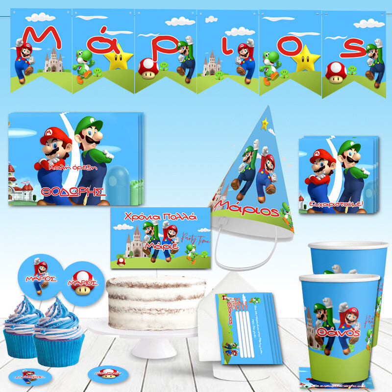 Σετ πάρτυ με όνομα Super Mario XL/8 ατόμων