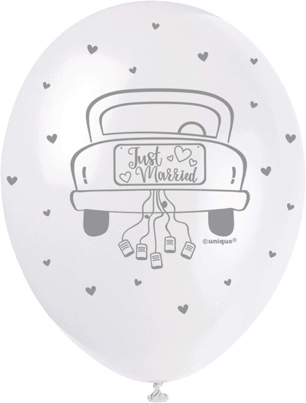 Λαστιχένια μπαλ. 12 Just Married /WEDDING 5 τεμ.