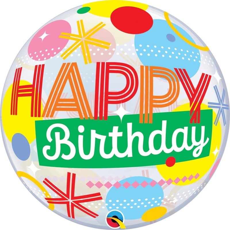 Bubble μονό Birthday Circles & Dot Stripes 22 εκ