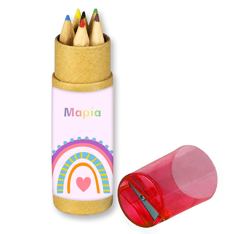 Retro Rainbow Ξυλομπογιές με όνομα