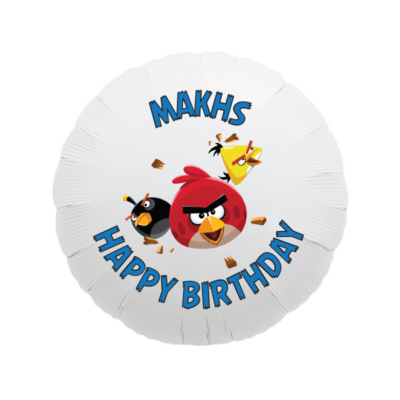 Μπαλόνι Φόιλ Angry Birds με όνομα στρογγυλό / 43cm