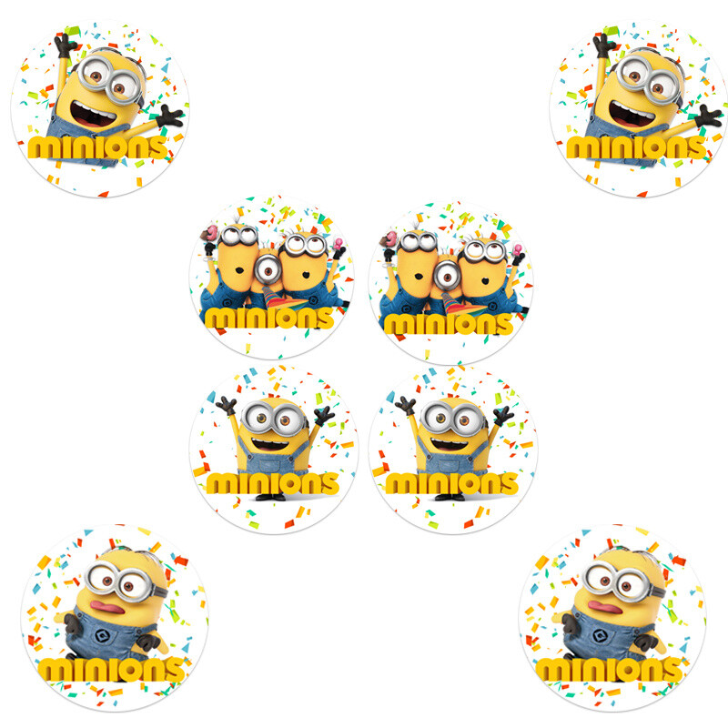 Στρογγυλά αυτοκόλλητα Minions/8 τμχ