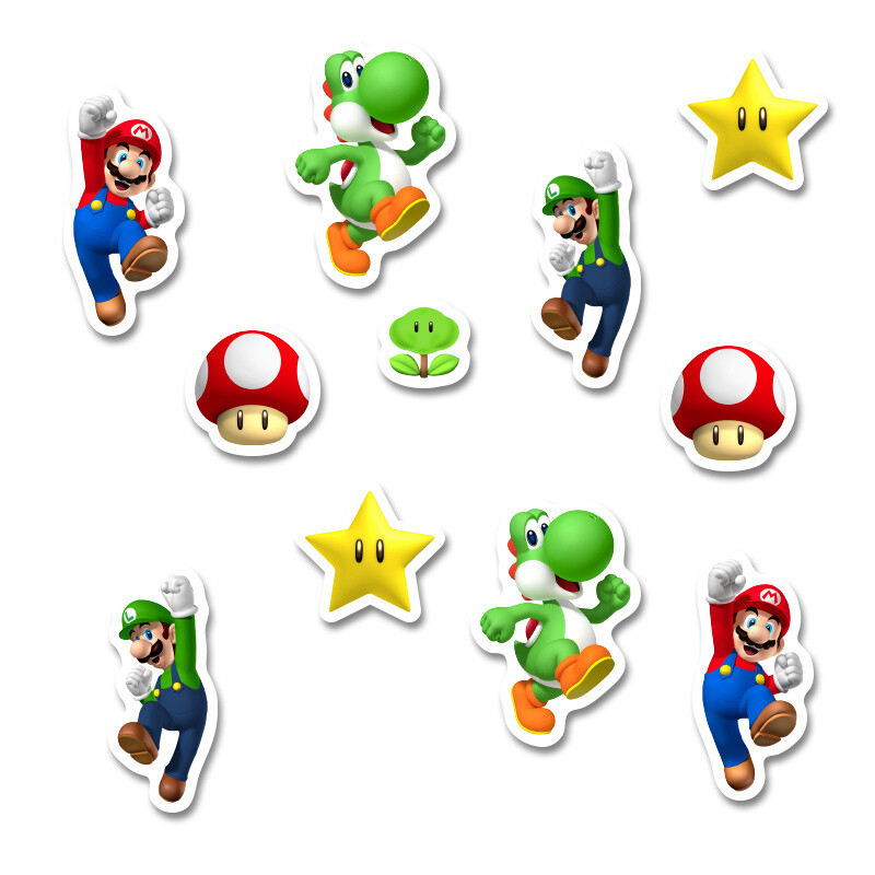 Αυτοκόλλητα Super Mario 5cm / 8τμχ