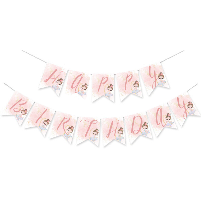 Γιρλάντα Γράμματα Μπαλαρίνα Pastel Happy Birthday