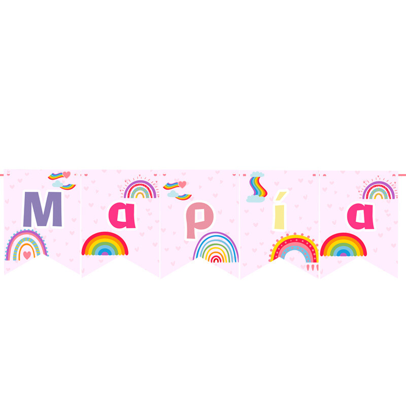 Σημαιάκια με όνομα Rainbow retro