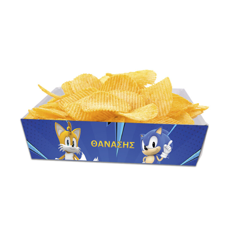 Κουτάκια για πατατάκια Sonic με όνομα 8τμχ/ 15cmx10cmx4cm
