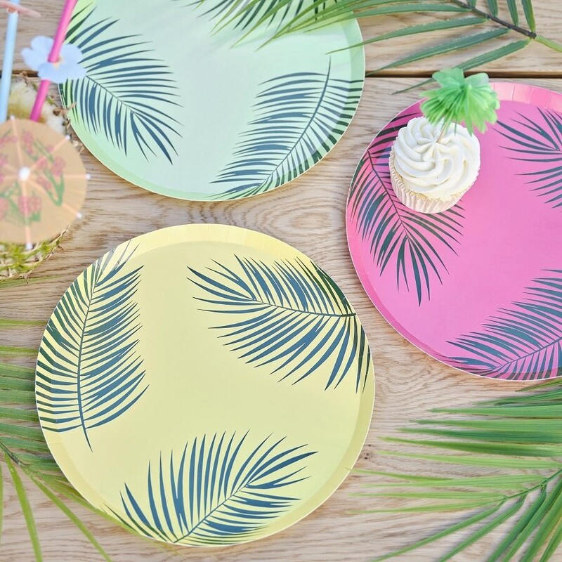 Πιάτα Χάρτινα Hawaiian Tiki Palm Leaf  / 8 τεμ