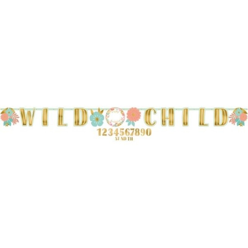 Γιρλάντα Γράμματα Boho Birthday Wild Child Personalizable / 320 x 25.4 εκ